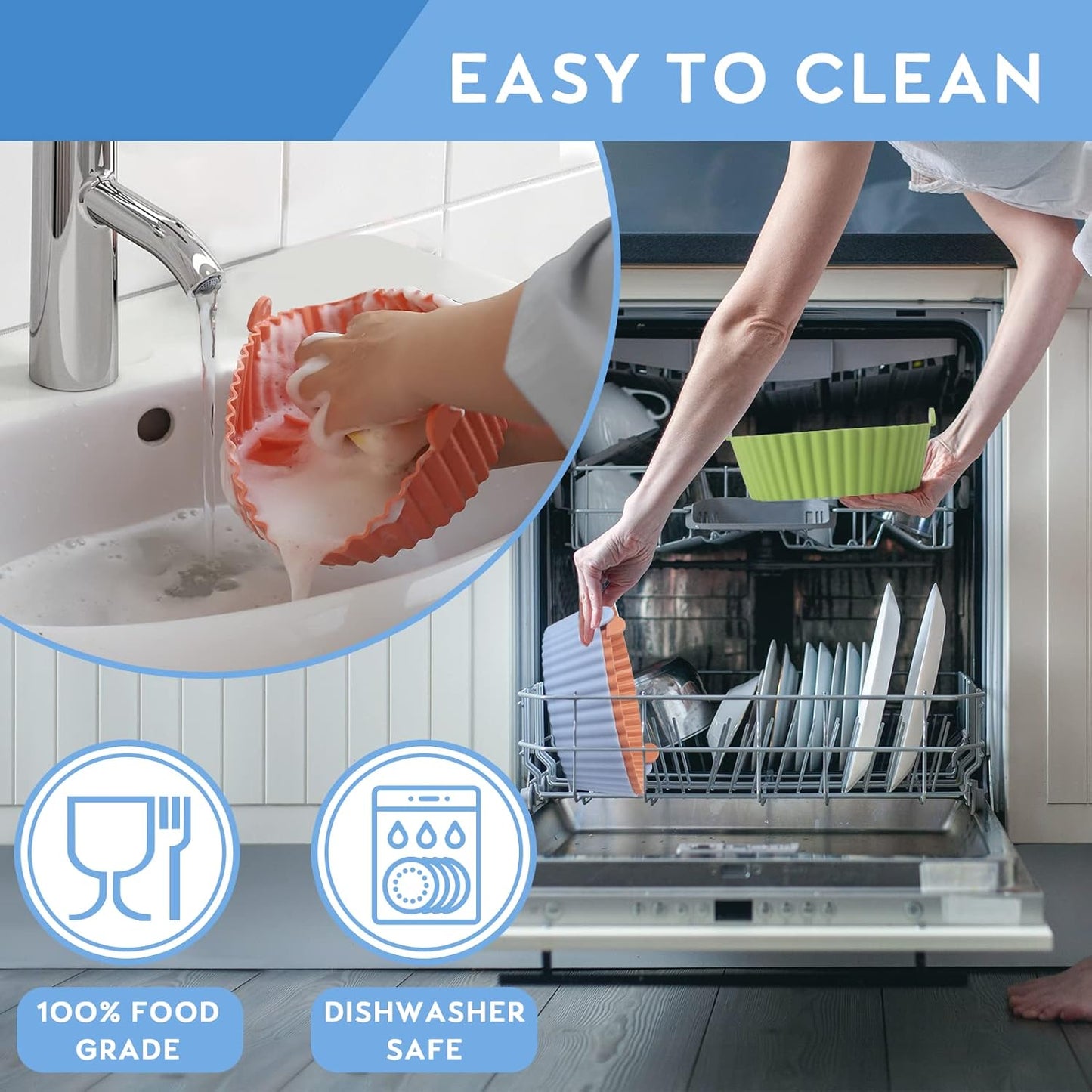 Bandeja de silicona para freidora de aire, reutilizable